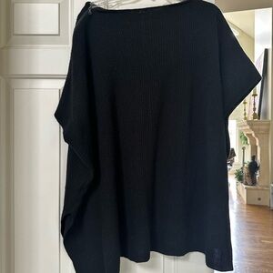Vince Wool Poncho with Zipper Detail